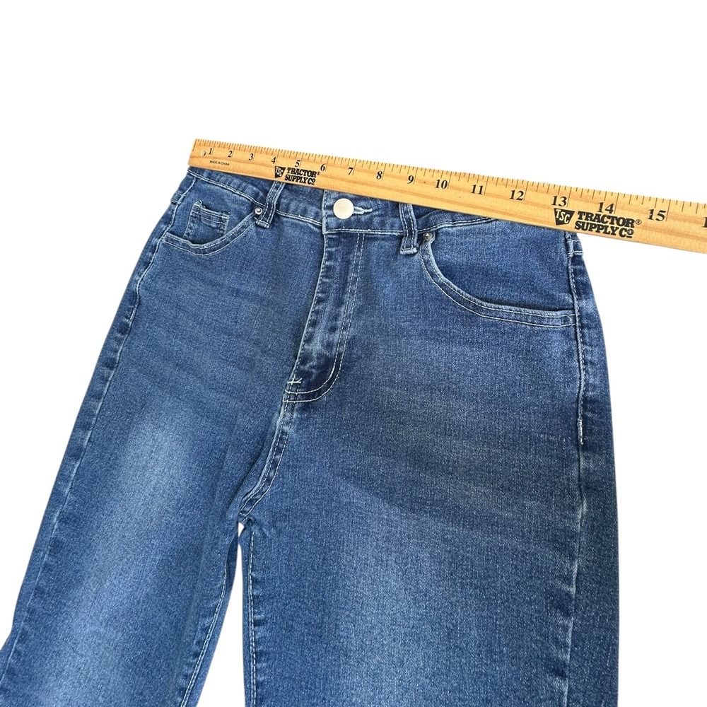Flare‎ Leg Jeans Women's Blue Denim High Rise Casual Comfortable